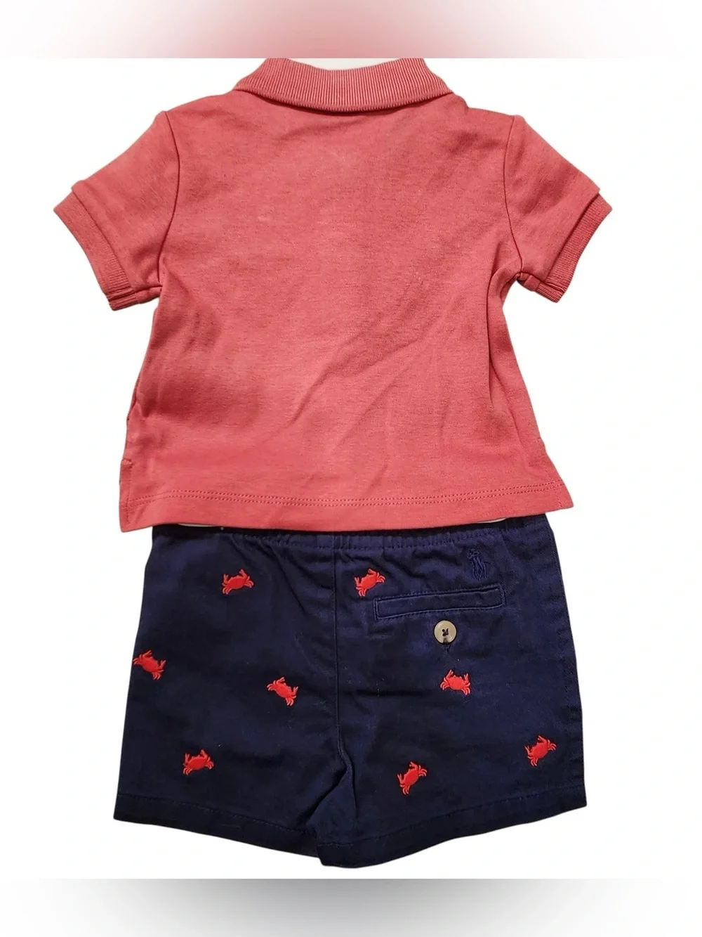 Ralph Lauren Baby Boys Cotton Polo‎ Shirt & Embroidered Short Set Classic Preppy